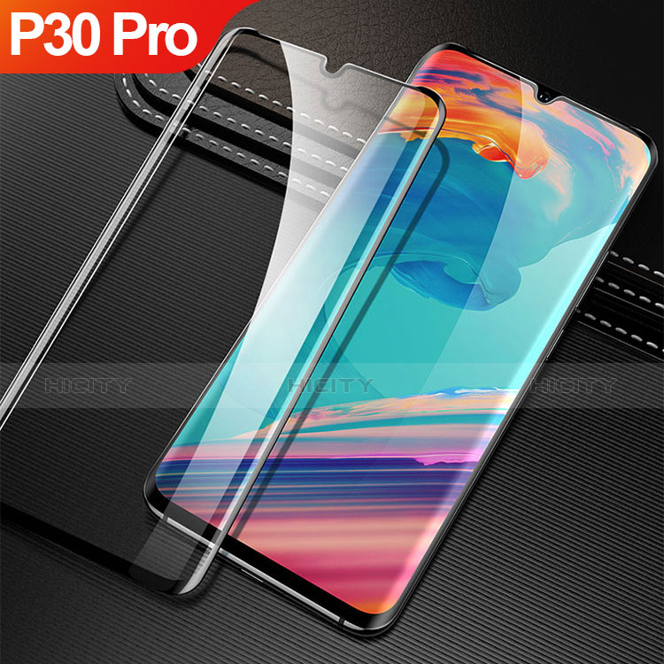 Huawei P30 Pro New Edition用強化ガラス フル液晶保護フィルム F04 ファーウェイ ブラック