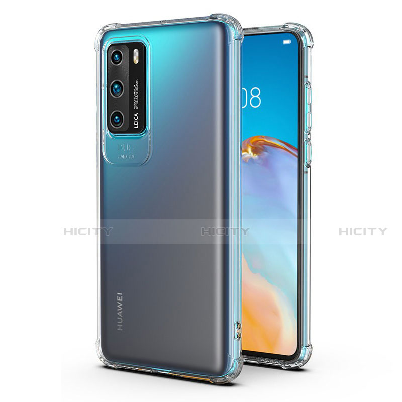 Huawei P40用極薄ソフトケース シリコンケース 耐衝撃 全面保護 クリア透明 K04 ファーウェイ クリア