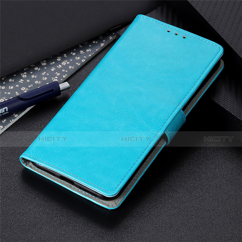 Huawei P40用手帳型 レザーケース スタンド カバー N07 ファーウェイ ブルー