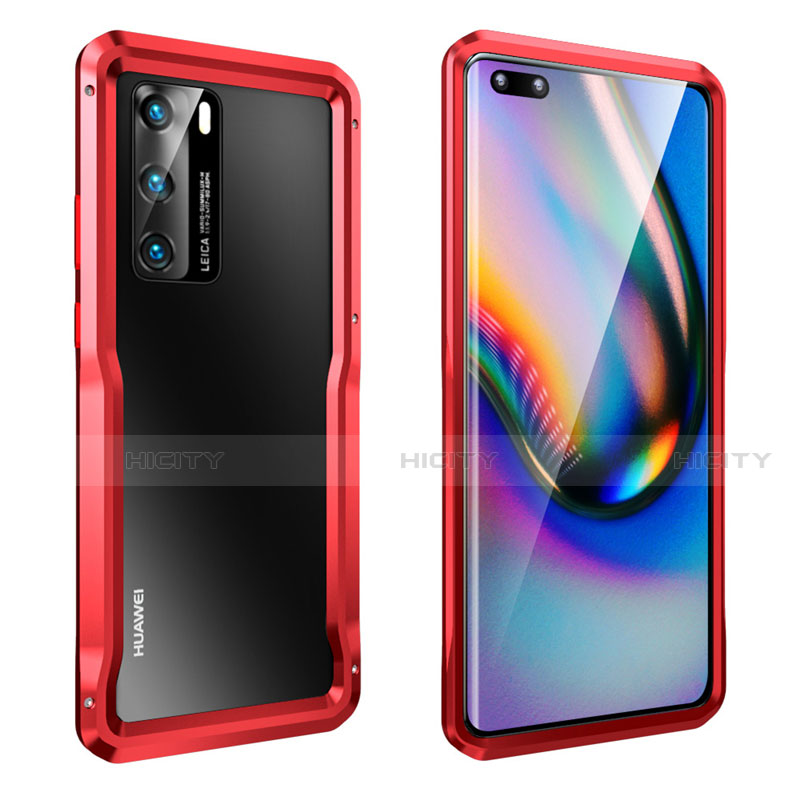 Huawei P40用ケース 高級感 手触り良い アルミメタル 製の金属製 バンパー カバー T02 ファーウェイ 