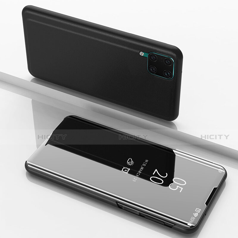 Huawei P40 Lite用手帳型 レザーケース スタンド 鏡面 カバー L02 ファーウェイ ブラック