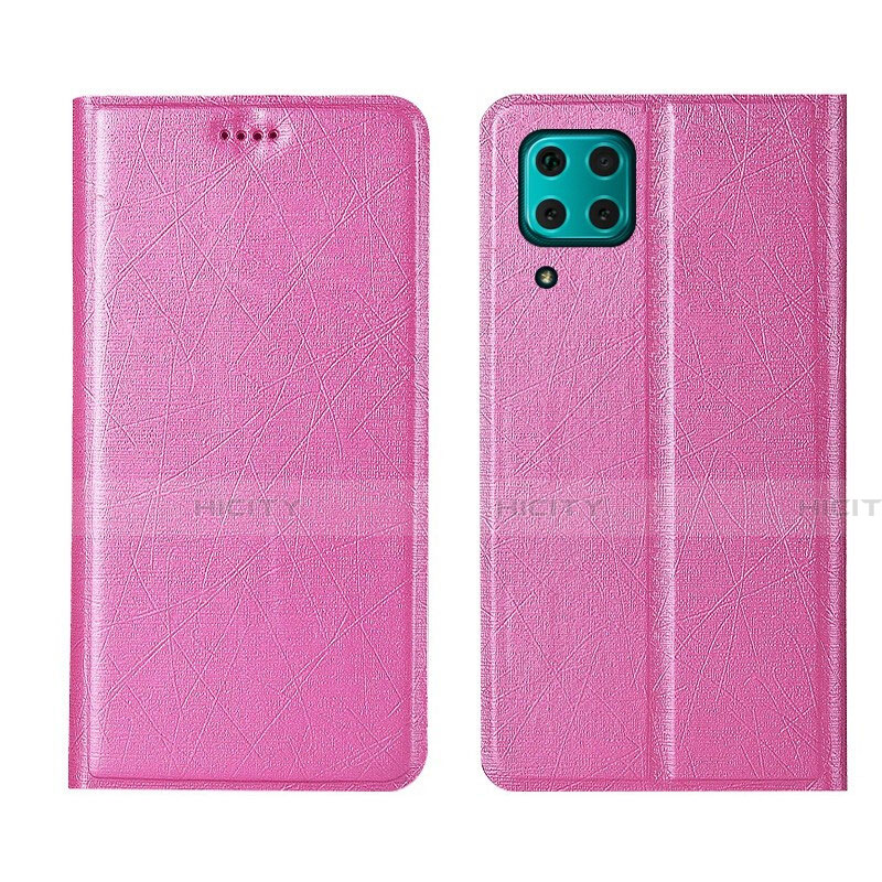 Huawei P40 Lite用手帳型 レザーケース スタンド カバー T03 ファーウェイ ピンク