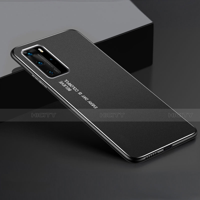 Huawei P40 Pro用ケース 高級感 手触り良い アルミメタル 製の金属製 カバー T02 ファーウェイ ブラック