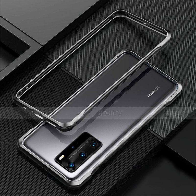 Huawei P40 Pro用ケース 高級感 手触り良い アルミメタル 製の金属製 バンパー カバー T01 ファーウェイ ブラック