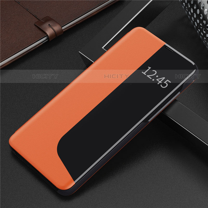 Huawei P40 Pro用手帳型 レザーケース スタンド カバー N09 ファーウェイ オレンジ