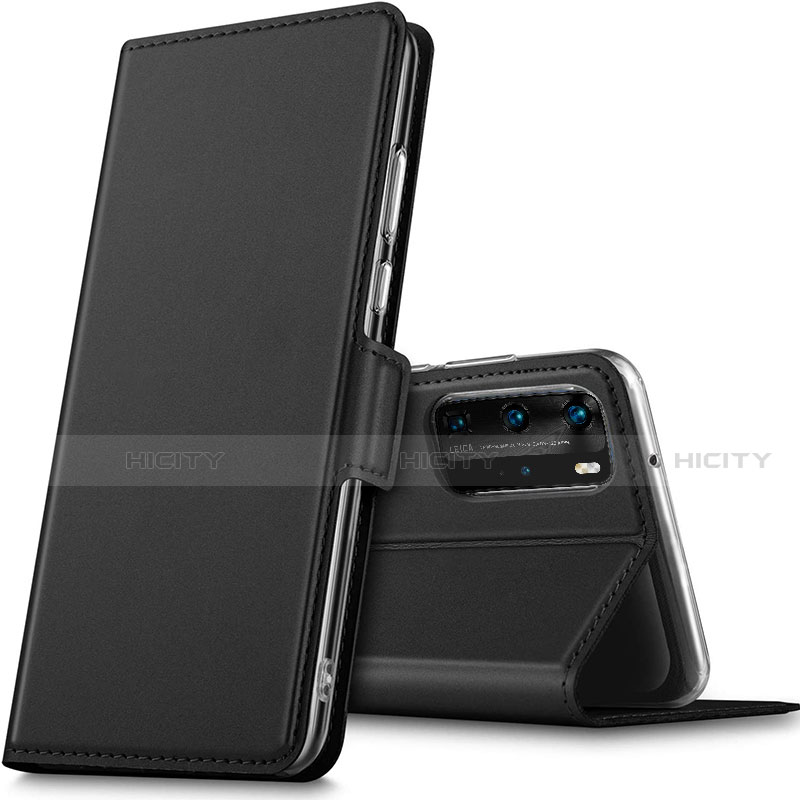 Huawei P40 Pro用手帳型 レザーケース スタンド カバー L05 ファーウェイ ブラック
