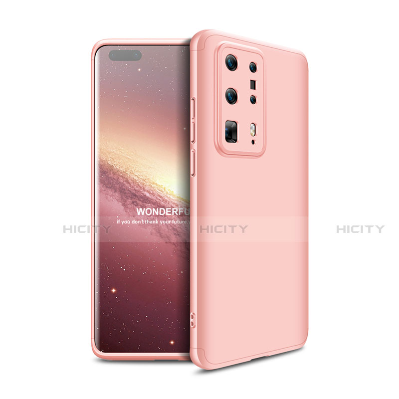 Huawei P40 Pro+ Plus用ハードケース プラスチック 質感もマット 前面と背面 360度 フルカバー ファーウェイ ローズゴールド