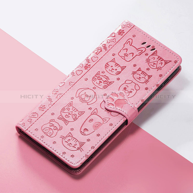 Huawei P50 Pro用手帳型 レザーケース スタンド パターン カバー S05D ファーウェイ ピンク
