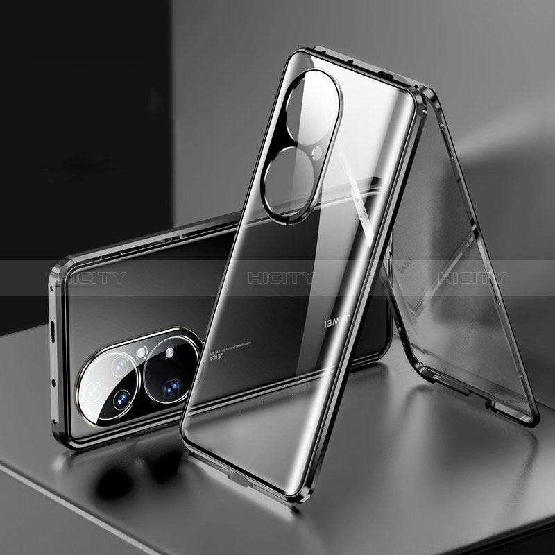 Huawei P50 Pro用ケース 高級感 手触り良い アルミメタル 製の金属製 360度 フルカバーバンパー 鏡面 カバー ファーウェイ 