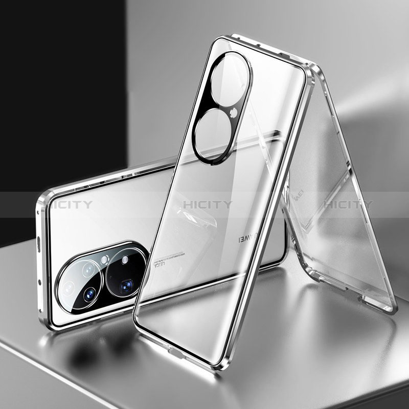 Huawei P50 Pro用ケース 高級感 手触り良い アルミメタル 製の金属製 360度 フルカバーバンパー 鏡面 カバー ファーウェイ 