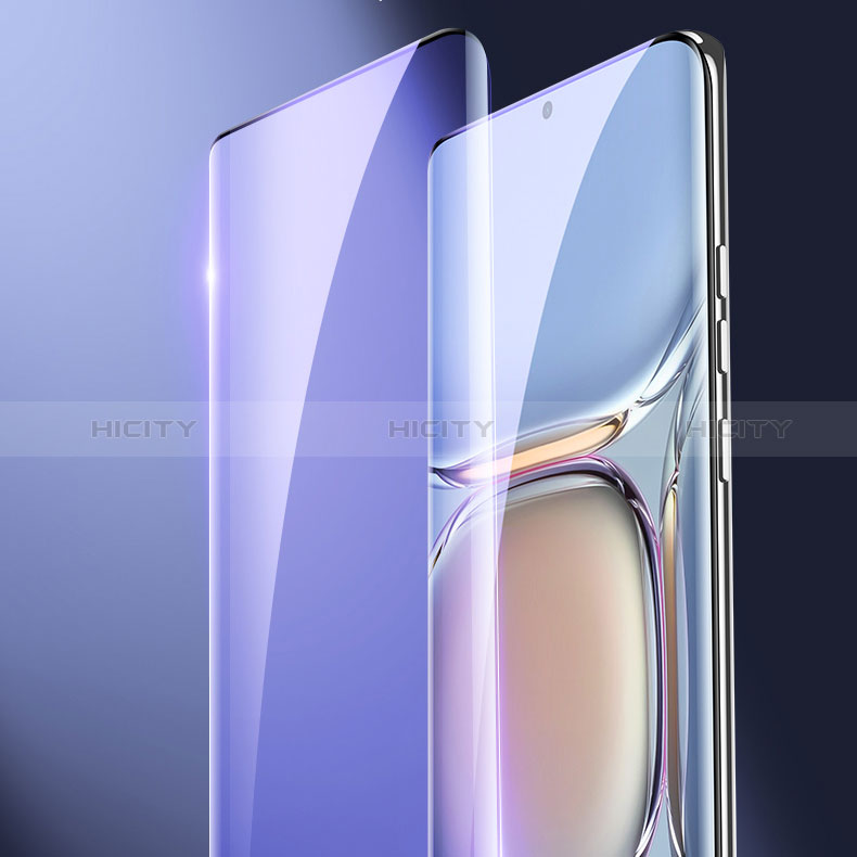 Huawei P50 Pro用強化ガラス フル液晶保護フィルム アンチグレア ブルーライト ファーウェイ ブラック