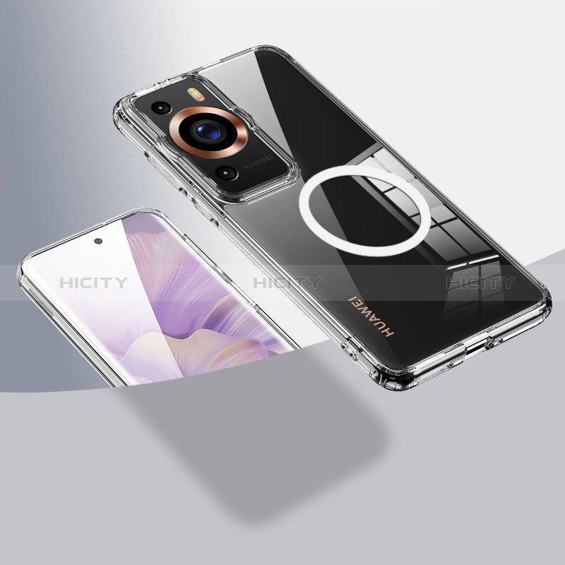 Huawei P60用極薄ソフトケース シリコンケース 耐衝撃 全面保護 クリア透明 カバー Mag-Safe 磁気 Magnetic QK1 ファーウェイ クリア