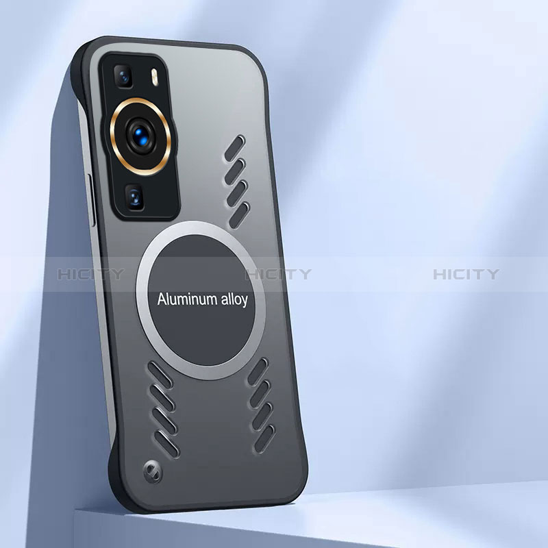 Huawei P60用ハードケース プラスチック 質感もマット フレームレス カバー Mag-Safe 磁気 Magnetic S01 ファーウェイ ブラック