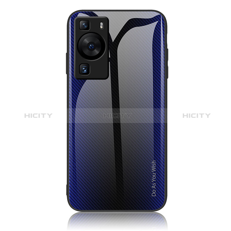 Huawei P60用ハイブリットバンパーケース プラスチック 鏡面 虹 グラデーション 勾配色 カバー JM1 ファーウェイ 
