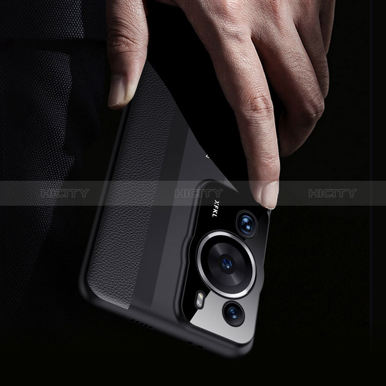 Huawei P60用ケース 高級感 手触り良いレザー柄 QK5 ファーウェイ 