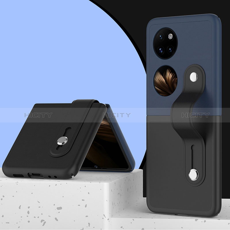 Huawei P60 Pocket用ハードケース プラスチック 質感もマット 前面と背面 360度 フルカバー QH4 ファーウェイ ブラック