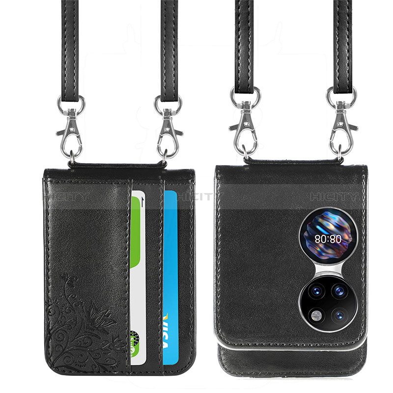 Huawei P60 Pocket用ハイブリットバンパーケース 高級感 手触り良いレザー柄 兼プラスチック SD6 ファーウェイ 