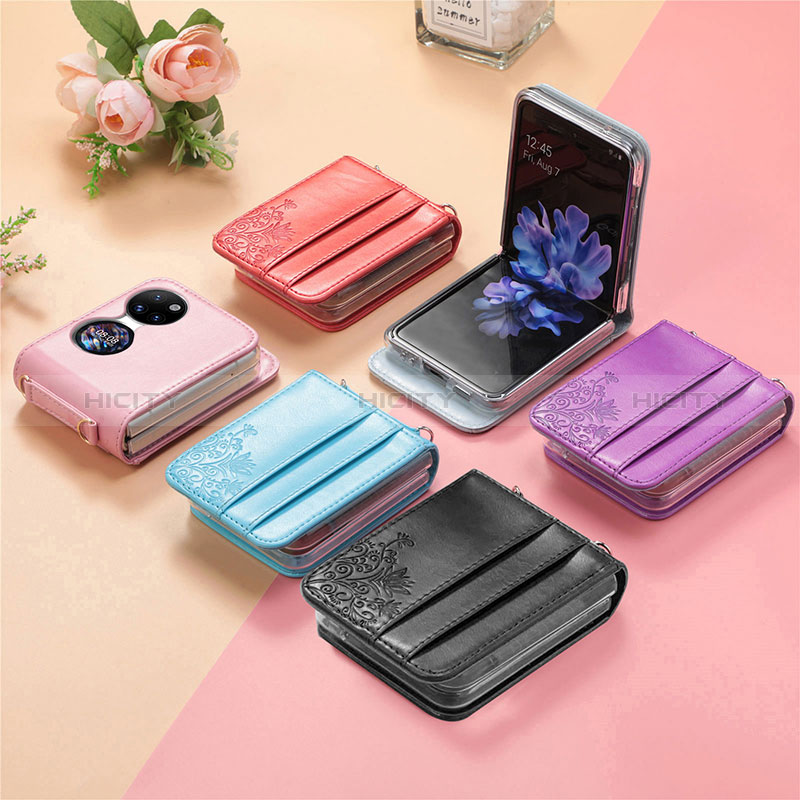 Huawei P60 Pocket用ハイブリットバンパーケース 高級感 手触り良いレザー柄 兼プラスチック SD7 ファーウェイ 