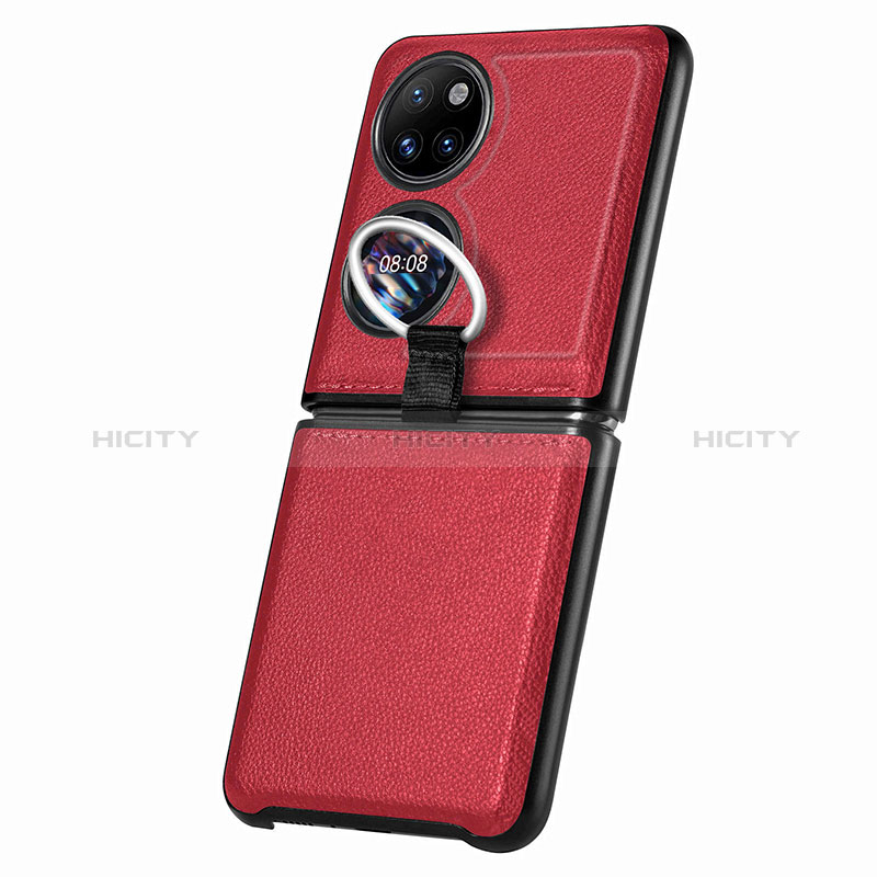 Huawei P60 Pocket用ハイブリットバンパーケース 高級感 手触り良いレザー柄 兼プラスチック SD8 ファーウェイ 