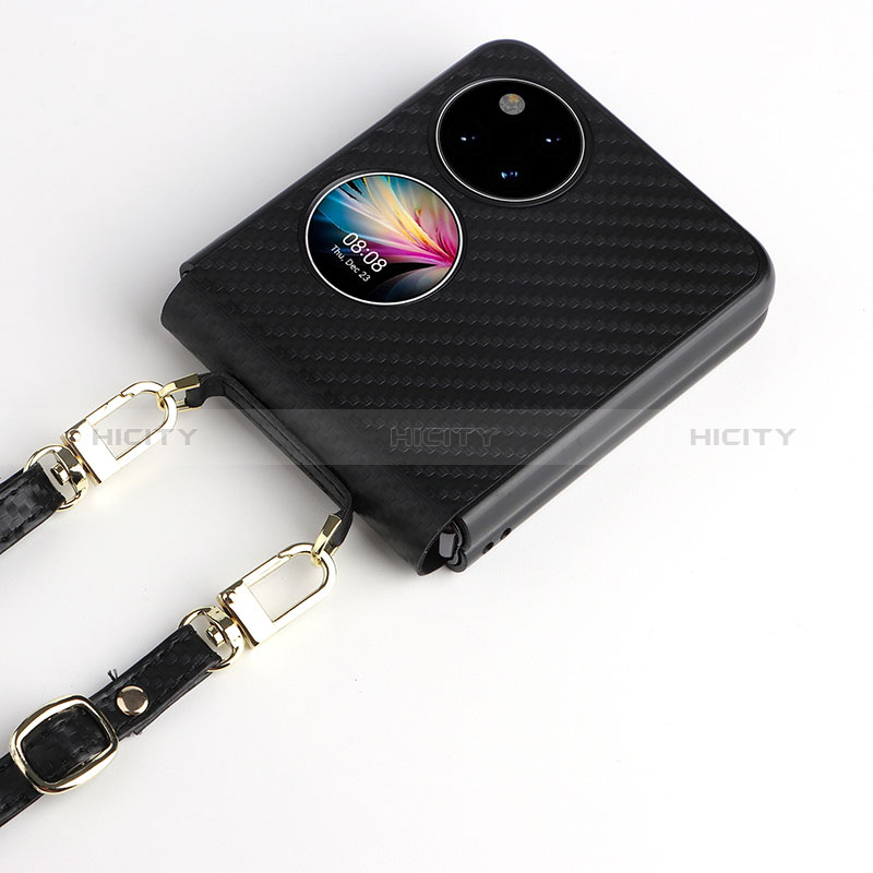 Huawei P60 Pocket用ハイブリットバンパーケース 高級感 手触り良いレザー柄 兼プラスチック BY2 ファーウェイ 