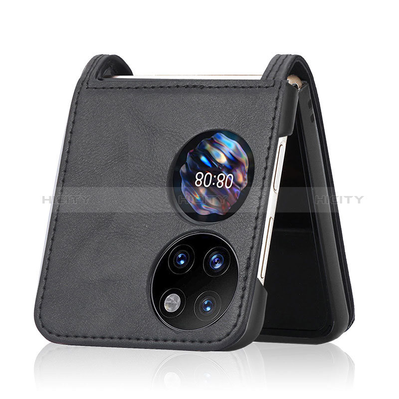 Huawei P60 Pocket用ハイブリットバンパーケース 高級感 手触り良いレザー柄 兼プラスチック BY3 ファーウェイ 