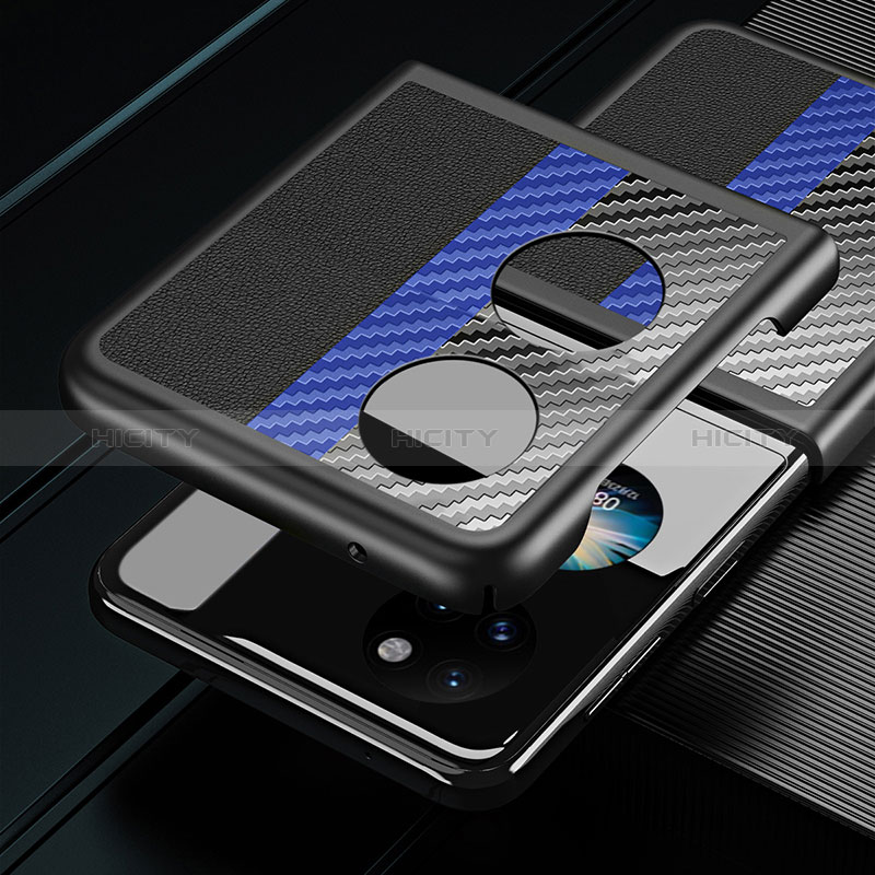Huawei P60 Pocket用ハイブリットバンパーケース 高級感 手触り良いレザー柄 兼プラスチック QH5 ファーウェイ 