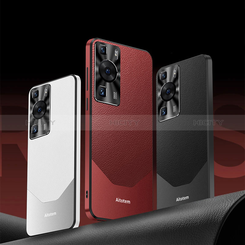 Huawei P60 Pro用ケース 高級感 手触り良いレザー柄 AT3 ファーウェイ 