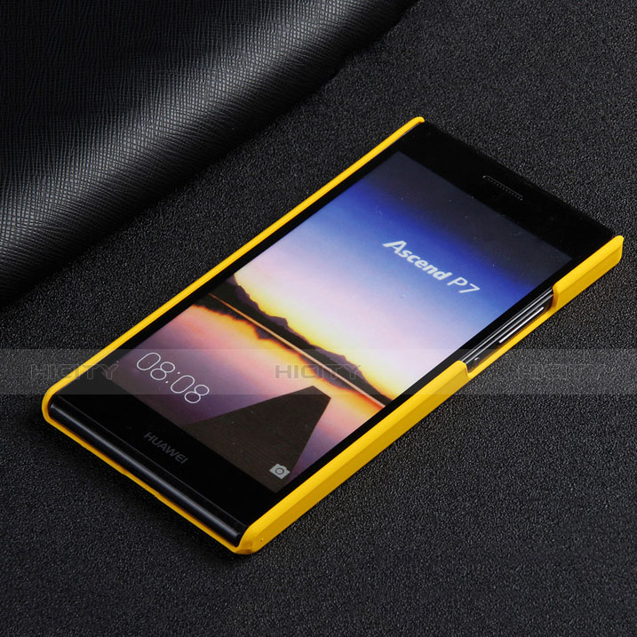 Huawei P7 Dual SIM用ハードケース プラスチック 質感もマット ファーウェイ イエロー
