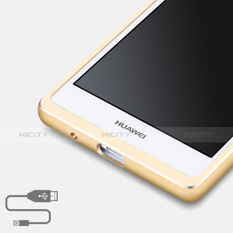 Huawei P7 Dual SIM用ケース 高級感 手触り良い アルミメタル 製の金属製 バンパー ファーウェイ ゴールド