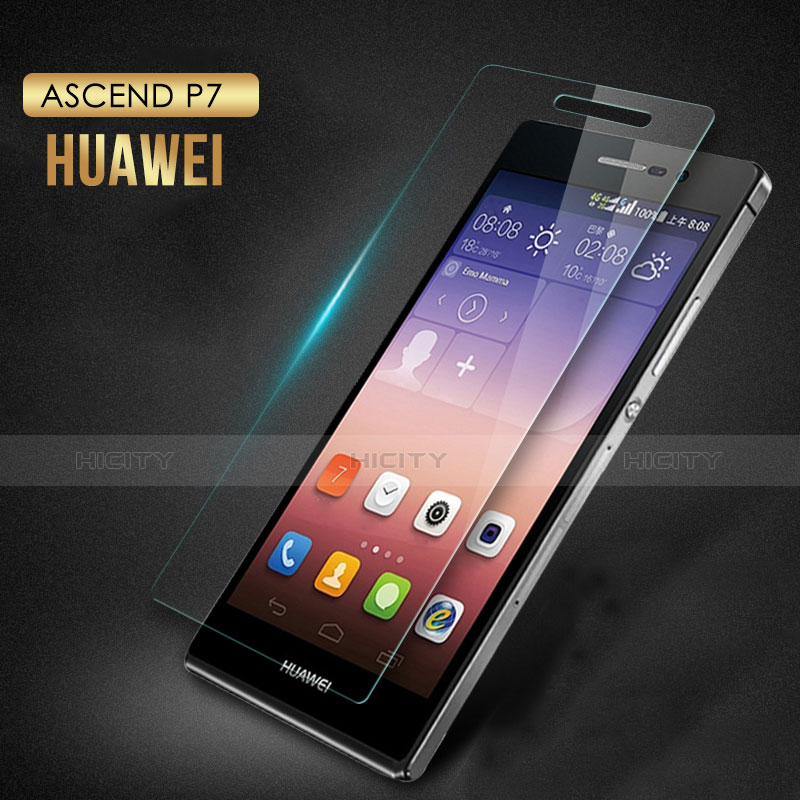 Huawei P7 Dual SIM用強化ガラス 液晶保護フィルム T03 ファーウェイ クリア