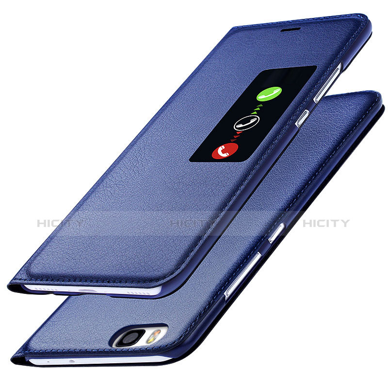 Huawei P8用手帳型 レザーケース スタンド L01 ファーウェイ ネイビー