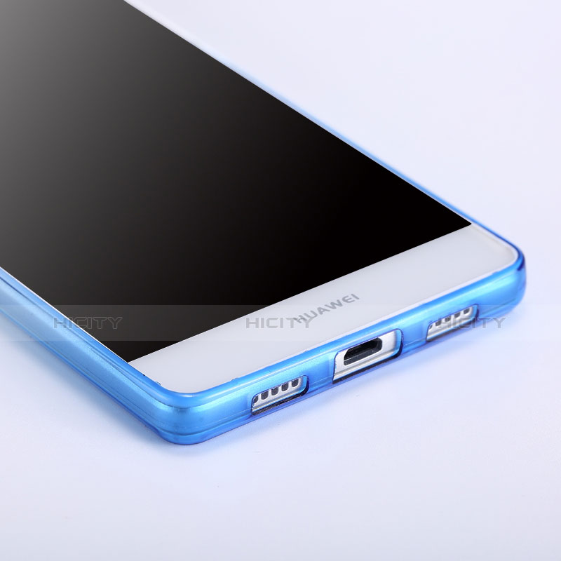 Huawei P8 Lite用極薄ソフトケース グラデーション 勾配色 クリア透明 ファーウェイ ネイビー