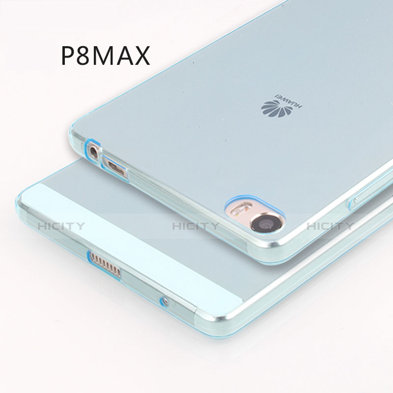 Huawei P8 Max用極薄ソフトケース シリコンケース 耐衝撃 全面保護 クリア透明 ファーウェイ ネイビー