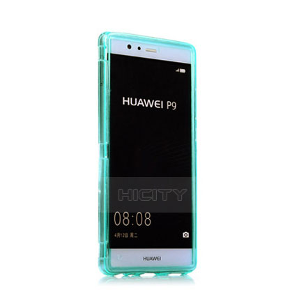 Huawei P9用ソフトケース フルカバー クリア透明 ファーウェイ ブルー