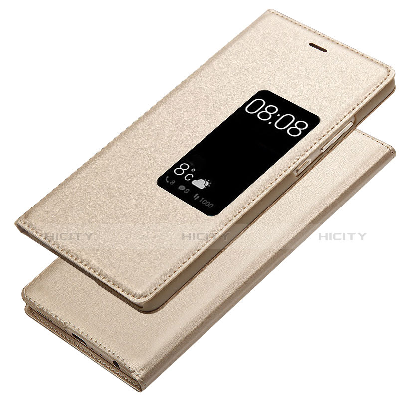 Huawei P9 Plus用手帳型 レザーケース スタンド L03 ファーウェイ ゴールド