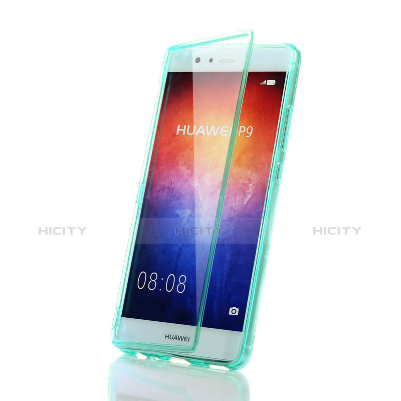 Huawei P9 Plus用ソフトケース フルカバー クリア透明 ファーウェイ ブルー
