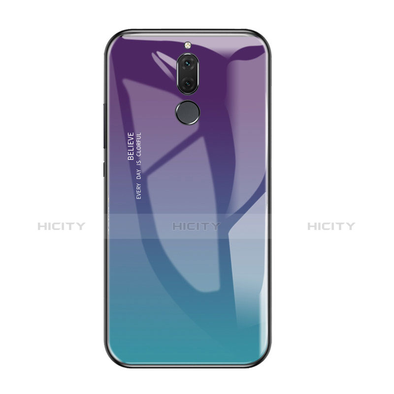 Huawei Rhone用ハイブリットバンパーケース プラスチック 鏡面 虹 グラデーション 勾配色 カバー ファーウェイ マルチカラー
