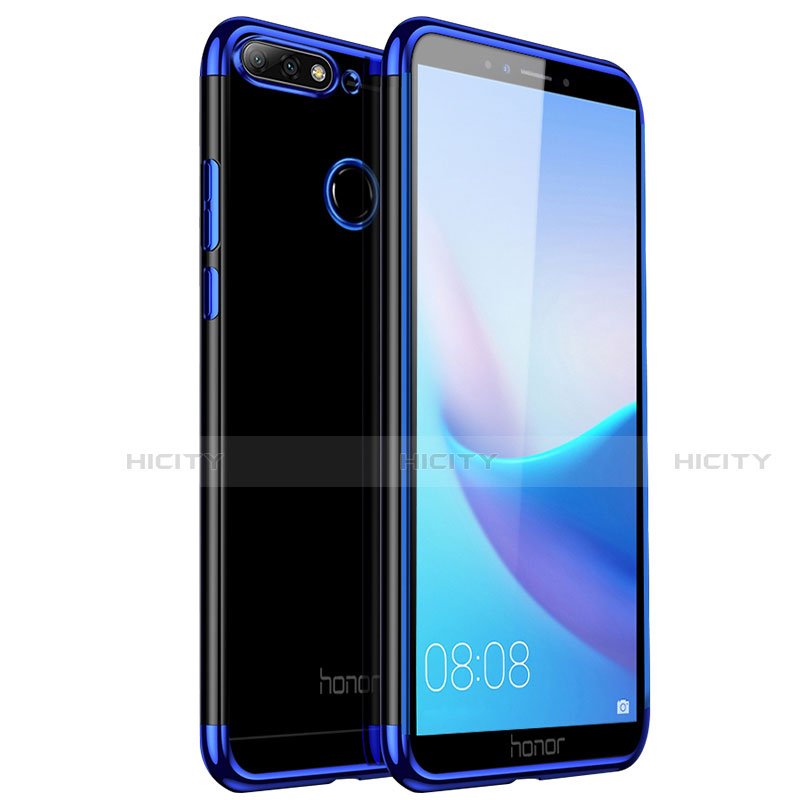 Huawei Y6 Prime (2018)用極薄ソフトケース シリコンケース 耐衝撃 全面保護 クリア透明 カバー ファーウェイ ネイビー