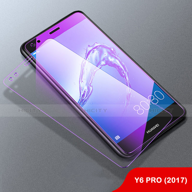 Huawei Y6 Pro (2017)用アンチグレア ブルーライト 強化ガラス 液晶保護フィルム B01 ファーウェイ クリア