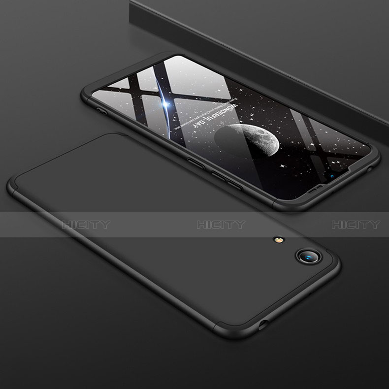 Huawei Y6 Pro (2019)用ハードケース プラスチック 質感もマット 前面と背面 360度 フルカバー ファーウェイ ブラック