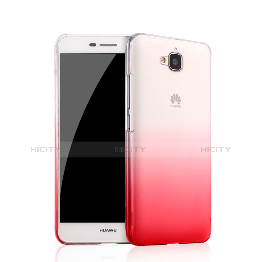Huawei Y6 Pro用ハードケース グラデーション 勾配色 クリア透明 ファーウェイ ピンク