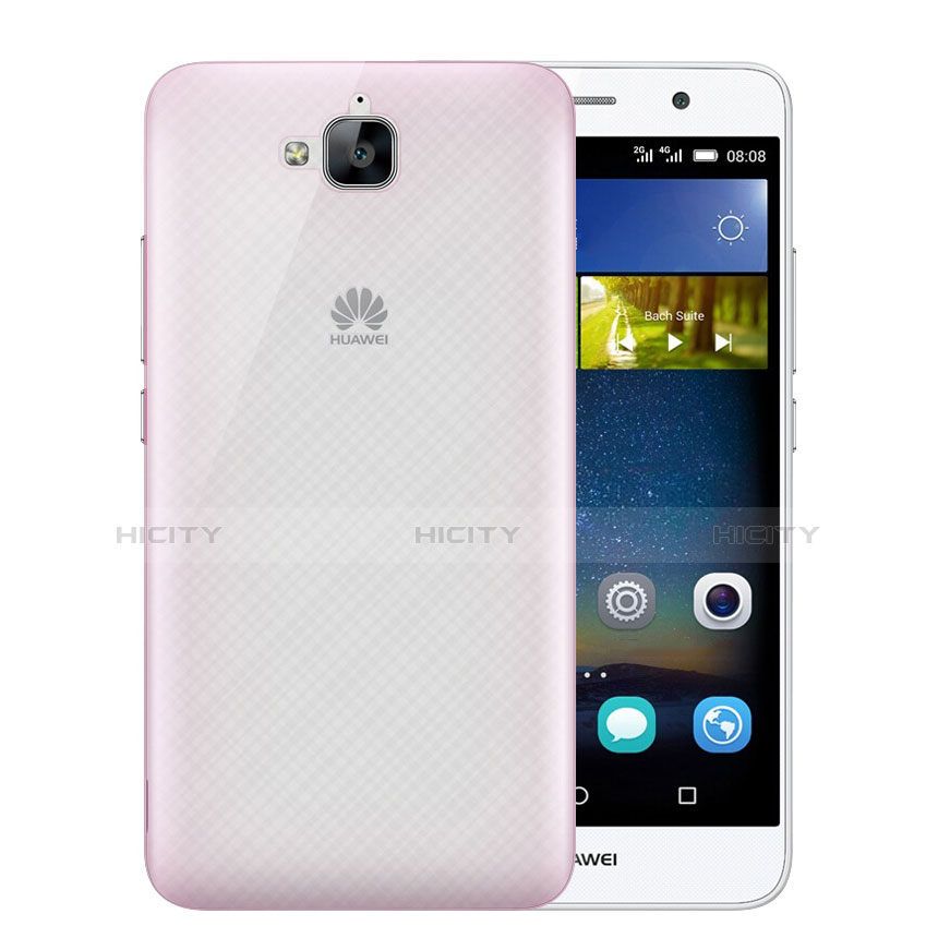Huawei Y6 Pro用極薄ケース クリア透明 プラスチック 質感もマット ファーウェイ ピンク