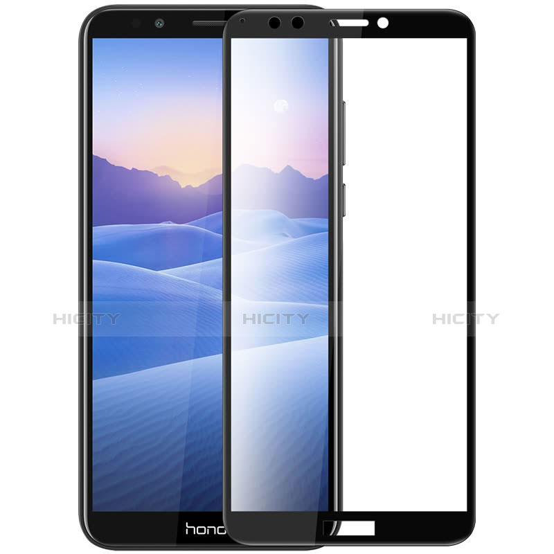 Huawei Y7 (2018)用強化ガラス フル液晶保護フィルム F07 ファーウェイ ブラック