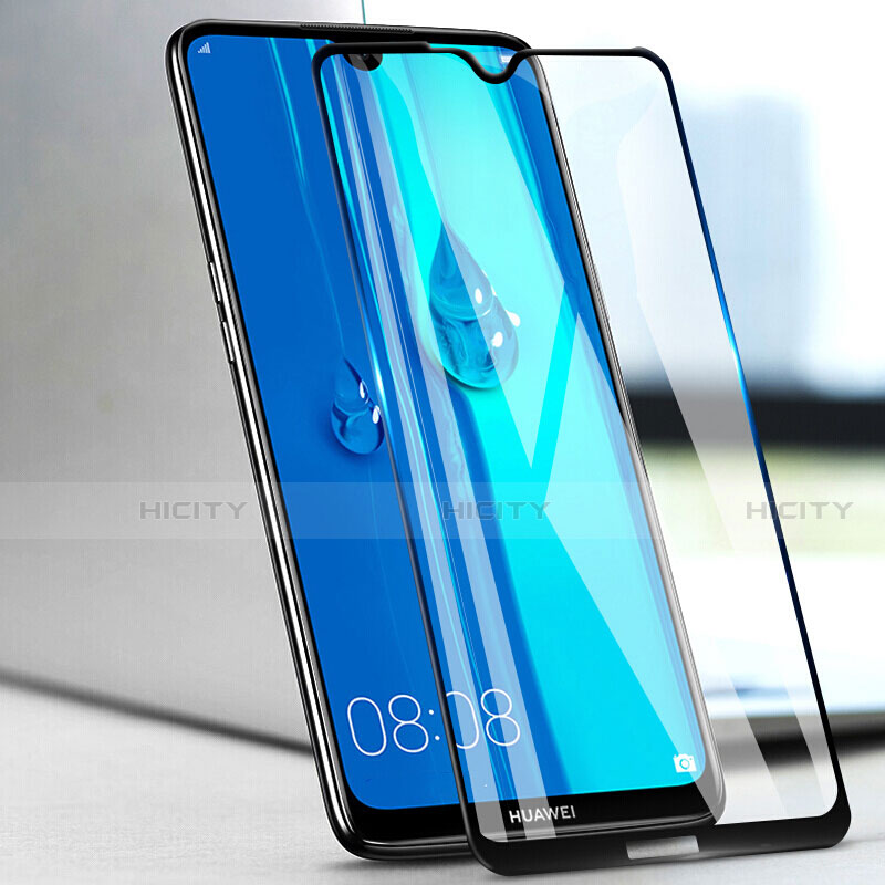 Huawei Y7 (2019)用強化ガラス フル液晶保護フィルム F03 ファーウェイ ブラック