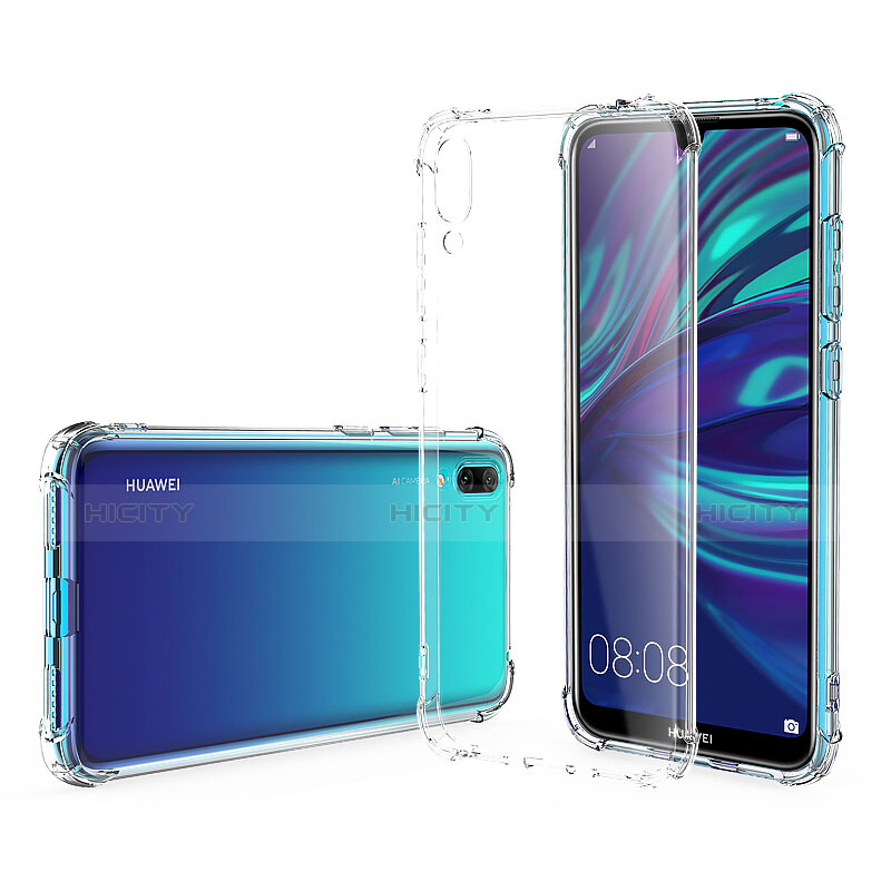 Huawei Y7 Prime (2019)用極薄ソフトケース シリコンケース 耐衝撃 全面保護 クリア透明 T02 ファーウェイ クリア