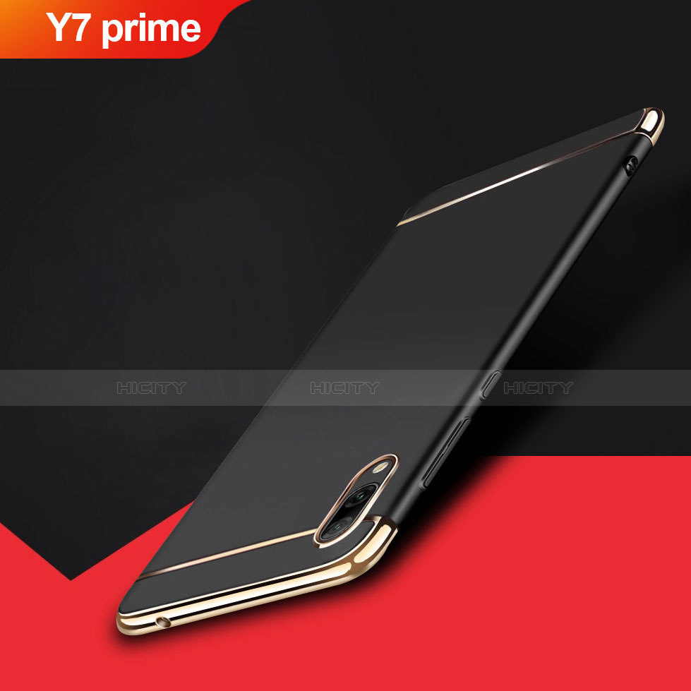 Huawei Y7 Prime (2019)用ケース 高級感 手触り良い メタル兼プラスチック バンパー M01 ファーウェイ ブラック