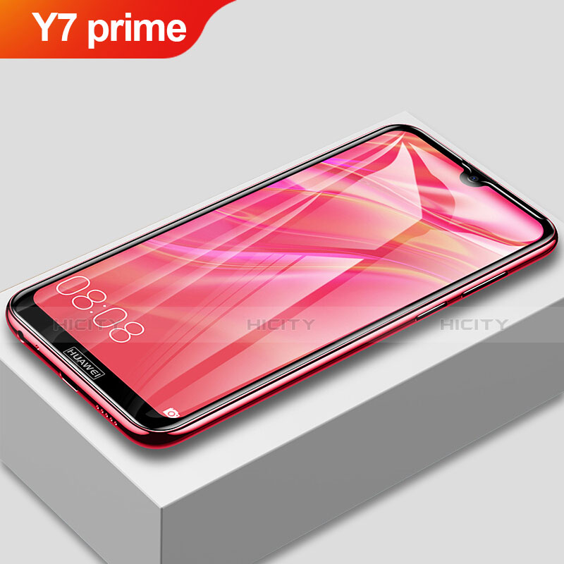 Huawei Y7 Prime (2019)用強化ガラス フル液晶保護フィルム F02 ファーウェイ ブラック