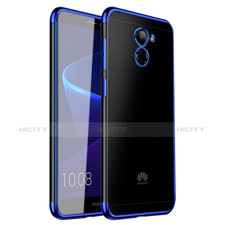 Huawei Y7 Prime用極薄ソフトケース シリコンケース 耐衝撃 全面保護 クリア透明 H01 ファーウェイ ネイビー