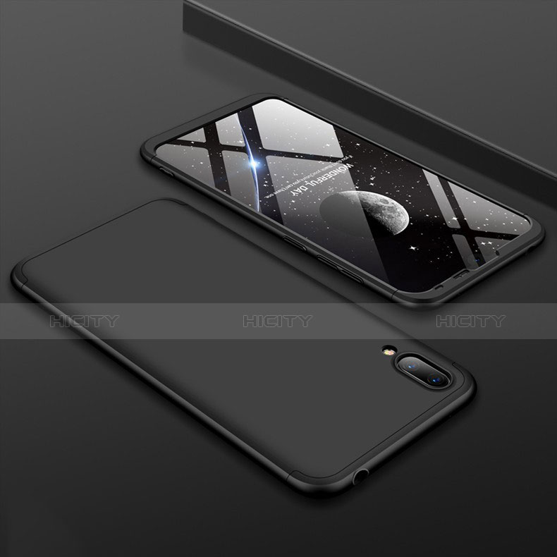 Huawei Y7 Pro (2019)用ハードケース プラスチック 質感もマット 前面と背面 360度 フルカバー ファーウェイ ブラック