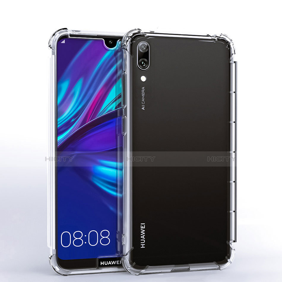 Huawei Y7 Pro (2019)用極薄ソフトケース シリコンケース 耐衝撃 全面保護 クリア透明 H02 ファーウェイ クリア